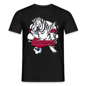 England Fußball - Männer T-Shirt - Schwarz - Vorne - AI Model Male 178 light (178cm)