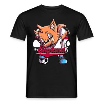England Fußball - Männer T-Shirt - Schwarz - Vorne - AI Model Male 178 light (178cm)