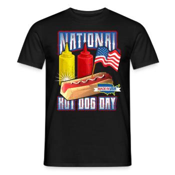Hot Dog Saying, Journée nationale du hot-dog - T-shirt homme - noir - Devant - AI Model Male 178 light (178cm)