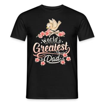 Father, Father's Day, Saying World's-Greatest-Dad - Men's T-Shirt - black - Front - AI Model Male 178 light (178cm)