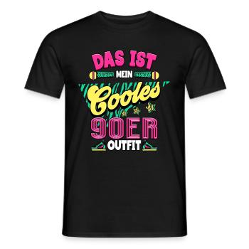 années quatre-vingt-dix - T-shirt homme - noir - Devant - AI Model Male 178 light (178cm)