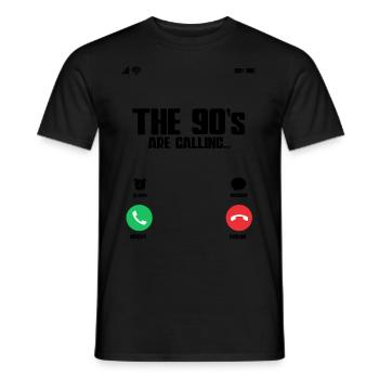 The 90s Are Calling 90er Jahre - Men's T-Shirt - black - Front - AI Model Male 178 light (178cm)