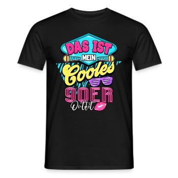 90er Jahre - Männer T-Shirt - Schwarz - Vorne - AI Model Male 178 light (178cm)