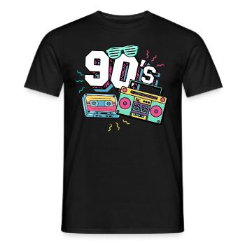 Années 90 90 - T-shirt homme - noir - Devant - AI Model Male 178 light (178cm)