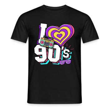 Années 90 J’aime années 90 - T-shirt homme - noir - Devant - AI Model Male 178 light (178cm)