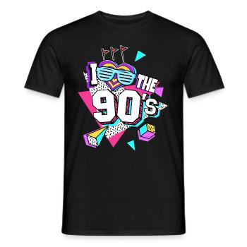 Les années 90 J’aime les années 90 - T-shirt homme - noir - Devant - AI Model Male 178 light (178cm)