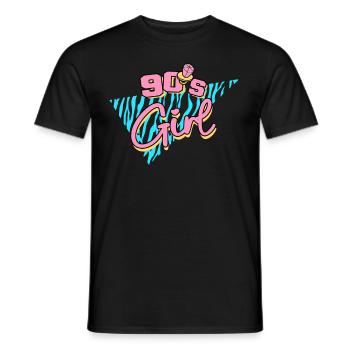 90s 90s Girl - Men's T-Shirt - black - Front - AI Model Male 178 light (178cm)