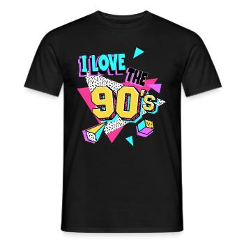 Les années 90 J’aime les années 90 - T-shirt homme - noir - Devant - AI Model Male 178 light (178cm)