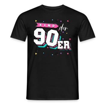 90s Children of the 90s - Men's T-Shirt - black - Front - AI Model Male 178 light (178cm)