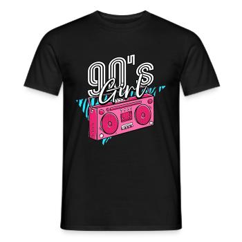 90s 90s Girl - Men's T-Shirt - black - Front - AI Model Male 178 light (178cm)
