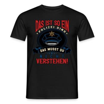 Polizist Polizei - Männer T-Shirt - Schwarz - Vorne - AI Model Male 178 light (178cm)