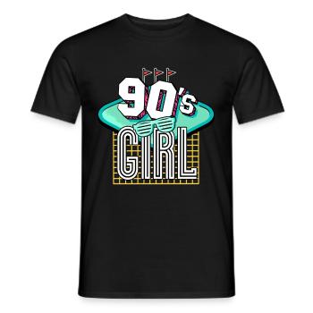 90s 90s Girl - Men's T-Shirt - black - Front - AI Model Male 178 light (178cm)