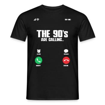 The 90s Are Calling 90er Jahre - Men's T-Shirt - black - Front - AI Model Male 178 light (178cm)