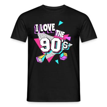 Les années 90 J’aime les années 90 - T-shirt homme - noir - Devant - AI Model Male 178 light (178cm)
