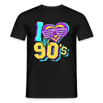 Années 90 J’aime années 90 - T-shirt homme - noir - Devant - AI Model Male 178 light (178cm)