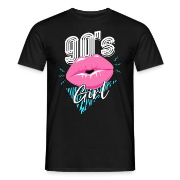 90s 90s Girl - Men's T-Shirt - black - Front - AI Model Male 178 light (178cm)