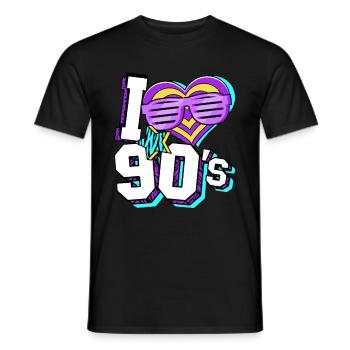 Années 90 J’aime années 90 - T-shirt homme - noir - Devant - AI Model Male 178 light (178cm)