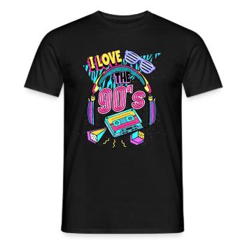 Les années 90 J’aime les années 90 - T-shirt homme - noir - Devant - AI Model Male 178 light (178cm)