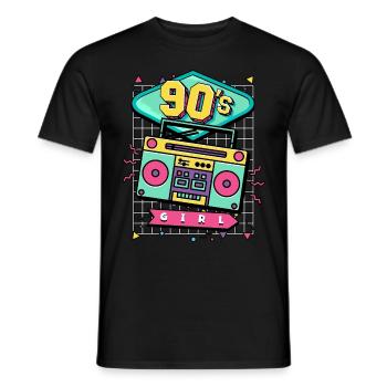 90s 90s Girl - Men's T-Shirt - black - Front - AI Model Male 178 light (178cm)