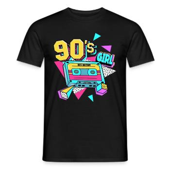 90s 90s Girl - Men's T-Shirt - black - Front - AI Model Male 178 light (178cm)