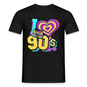Années 90 J’aime années 90 - T-shirt homme - noir - Devant - AI Model Male 178 light (178cm)
