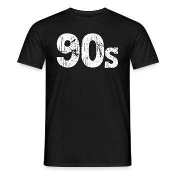 90s 90s - Men's T-Shirt - black - Front - AI Model Male 178 light (178cm)