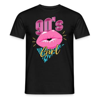 90s 90s Girl - Men's T-Shirt - black - Front - AI Model Male 178 light (178cm)