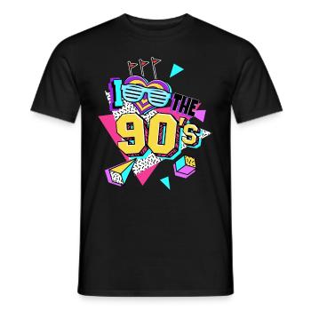 Les années 90 J’aime les années 90 - T-shirt homme - noir - Devant - AI Model Male 178 light (178cm)