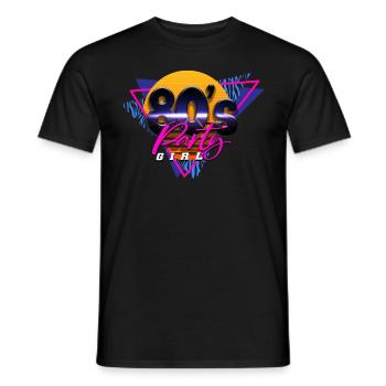 80s 80s Girl - Men's T-Shirt - black - Front - AI Model Male 178 light (178cm)