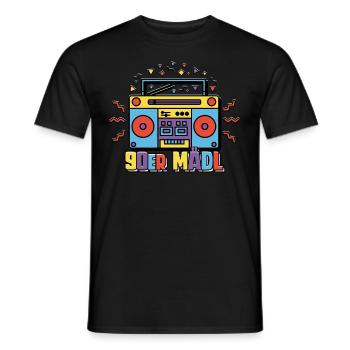90er Jahre Mädl Mädchen Frauen - Männer T-Shirt - Schwarz - Vorne - AI Model Male 178 light (178cm)