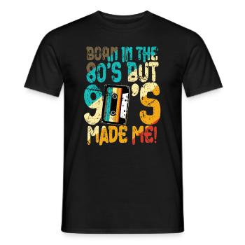 80s Born In The 80s - Men's T-Shirt - black - Front - AI Model Male 178 light (178cm)