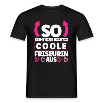 Friseurin - Männer T-Shirt - Schwarz - Vorne - AI Model Male 178 light (178cm)