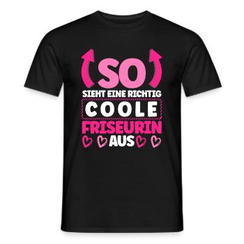 Friseurin - Männer T-Shirt - Schwarz - Vorne - AI Model Male 178 light (178cm)