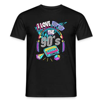 Les années 90 J’aime les années 90 - T-shirt homme - noir - Devant - AI Model Male 178 light (178cm)