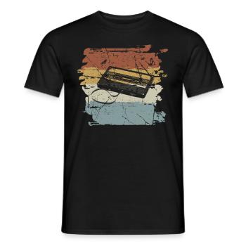 90s cassette 90s - Men's T-Shirt - black - Front - AI Model Male 178 light (178cm)