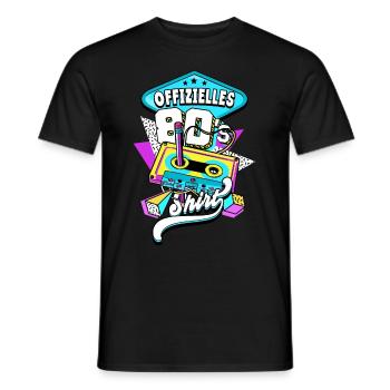 80er Jahre Offizielles 80s - Männer T-Shirt - Schwarz - Vorne - AI Model Male 178 light (178cm)