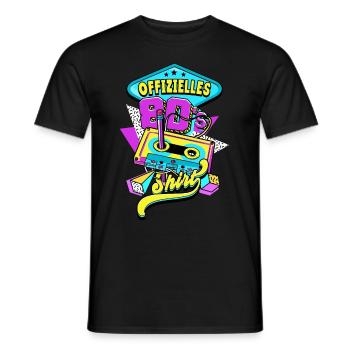 80er Jahre Offizielles 80s - Männer T-Shirt - Schwarz - Vorne - AI Model Male 178 light (178cm)