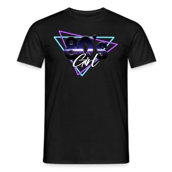 80s 80s Girl - Men's T-Shirt - black - Front - AI Model Male 178 light (178cm)