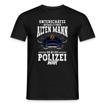 Polizist Polizei Rente Pension - Männer T-Shirt - Schwarz - Vorne - AI Model Male 178 light (178cm)