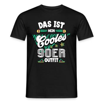 90er Jahre - Männer T-Shirt - Schwarz - Vorne - AI Model Male 178 light (178cm)
