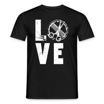 Love Friseurin - Männer T-Shirt - Schwarz - Vorne - AI Model Male 178 light (178cm)