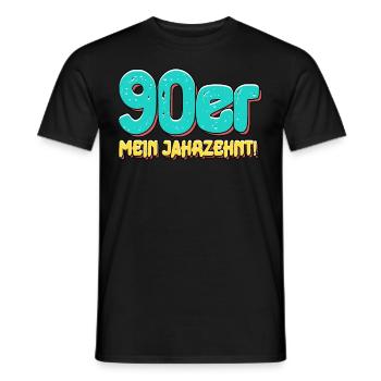 90er Jahre - Männer T-Shirt - Schwarz - Vorne - AI Model Male 178 light (178cm)