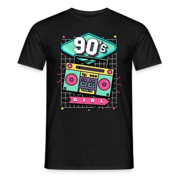 Fille des années 90 et 90 - T-shirt homme - noir - Devant - AI Model Male 178 light (178cm)