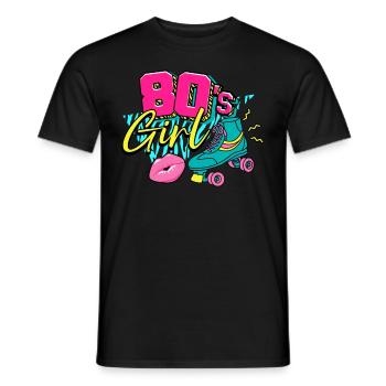 80er Jahre 80s Girl - Männer T-Shirt - Schwarz - Vorne - AI Model Male 178 light (178cm)