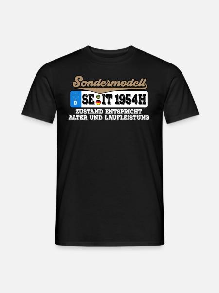 1954 Kennzeichen Geburtstag - Männer T-Shirt - Schwarz