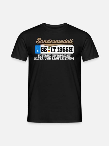 1955 Kennzeichen Geburtstag - Männer T-Shirt - Schwarz
