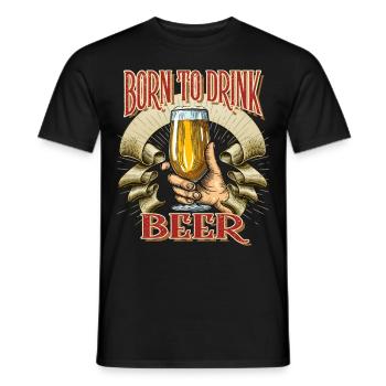 Drôle de dicton de bière, buveur de bière, verre de bière, disant - T-shirt homme - noir - Devant - AI Model Male 178 light (178cm)