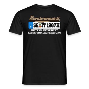 1967 Kennzeichen Geburtstag - Männer T-Shirt - Schwarz - Vorne - AI Model Male 178 light (178cm)