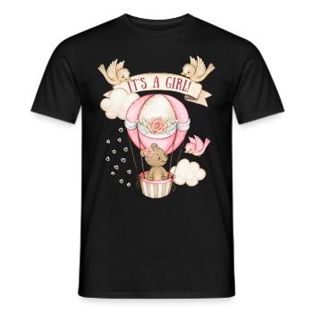 Baby-Girl, Teddybär-Baby, Cute-Design It's a girl - Männer T-Shirt - Schwarz - Vorne - AI Model Male 178 light (178cm)