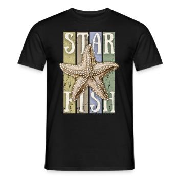 Seestern, Vintage-Retro Starfish-Seestern - Männer T-Shirt - Schwarz - Vorne - AI Model Male 178 light (178cm)